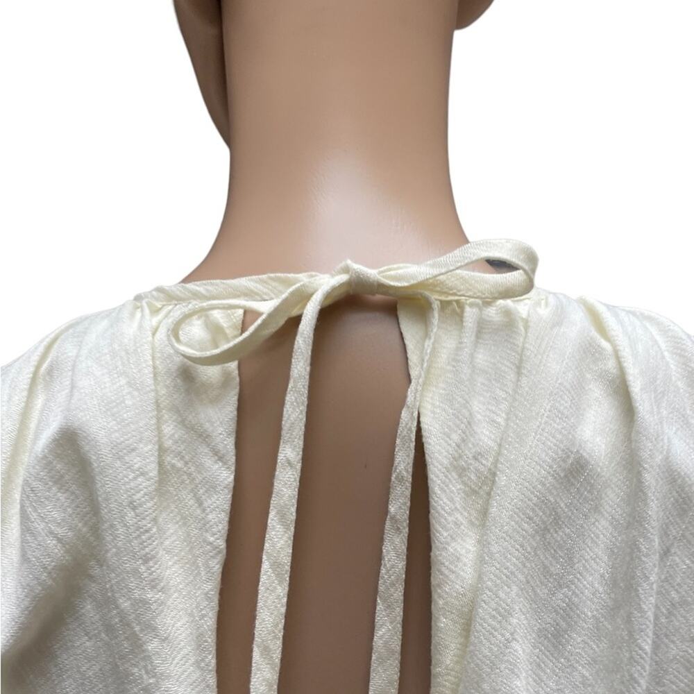 NWT ASOS EDITION Smock Peasant Midi Dress Womens O Cream - Picture 10 of 16